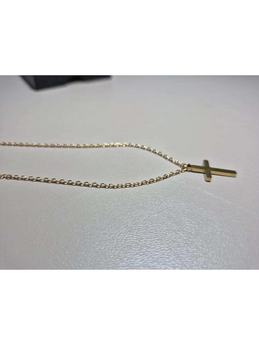 Gold-Tone Layered Cross Pendant Beaded Chain Necklace Set of 2
